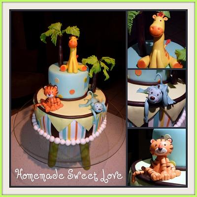 Jungle baby shower  - Cake by  Brenda Lee Rivera 