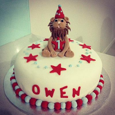 First Birthday Cake for my leo boy - Owen - Cake by Cakesbycatrin