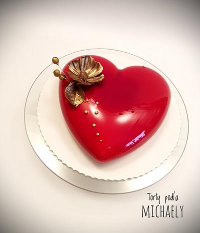 Mirror glaze heart - Cake by Michaela Hybska