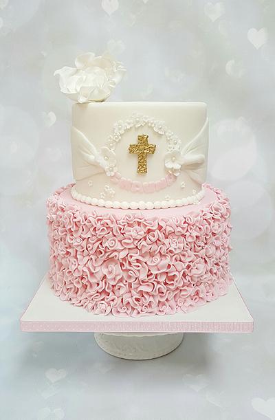 Ruffles christening cake  - Cake by Vanilla Iced 