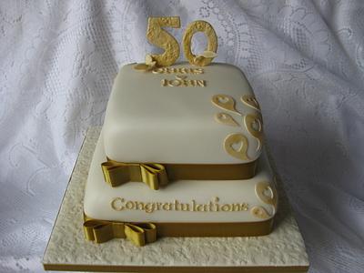 Golden Wedding An niversary - Cake by marynash13