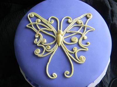Purple Butterfly For My 50th Birthday - Cake by Donna Tokazowski- Cake Hatteras, Martinsburg WV