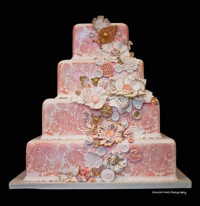 Vintage Lace Wedding Cake - Cake by Over The Top Cakes Designer Bakeshop
