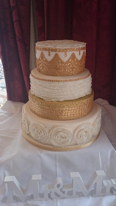 Sequins and lace.  - Cake by Aine Cuddihy