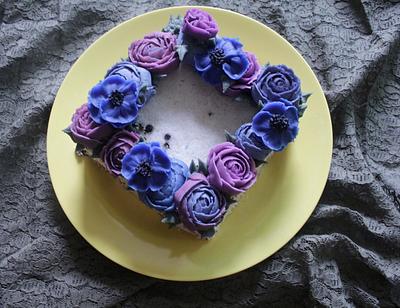 purple flower cake - Cake by fantasticake by mihyun