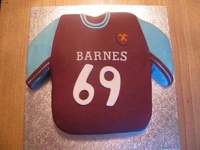 West ham football shirt birthday cake - Cake by HeatherBlossomCakes