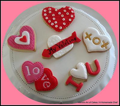Valentine inspired cookies  - Cake by Veenas Art of Cakes 