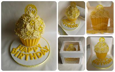 80th birthday giant cupcake - Cake by SweetDelightsbyIffat