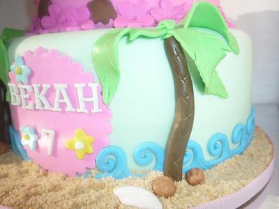 Monkey Love / Luau themed cake - Cake by Cakery Creation Liz Huber
