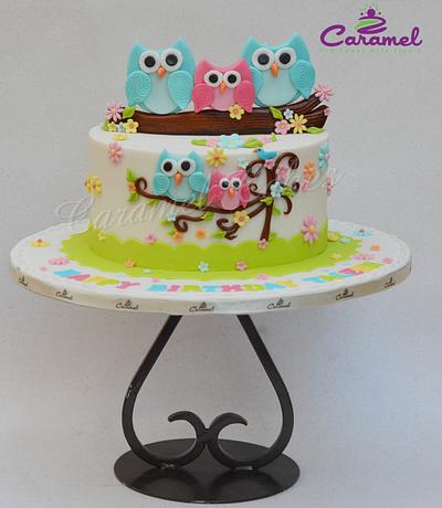 Cute Owl cake - Cake by Caramel Doha