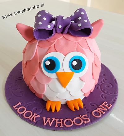 Owl cake - Cake by Sweet Mantra Homemade Customized Cakes Pune