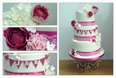 Bunting wedding cake  - Cake by Clairey's Cakery