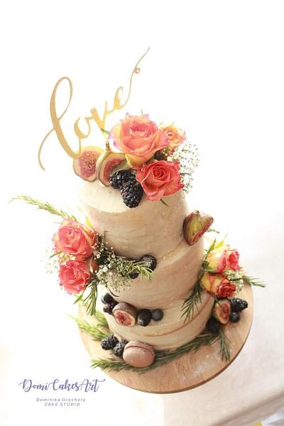 Semi naked wedding - Cake by DomiCakesArt