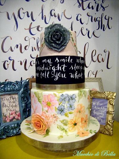 Calligraphy on Cake - Cake by Mucchio di Bella
