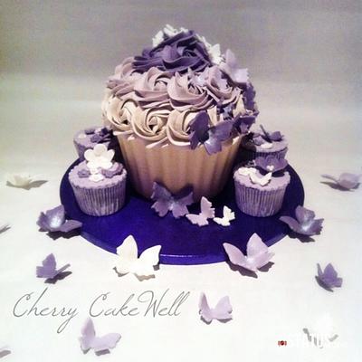Butterfly Giant Cupcake - Cake by Cherry CakeWell 