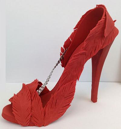 Red Designer Shoe - Cake by Xiomara Ortiz-Bevel