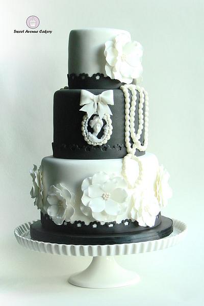 Vintage Black and White - Cake by Sweet Avenue Cakery