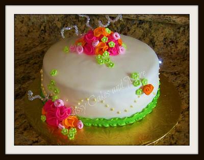 Floral Birthday Cake - Cake by SassyCakesandMore