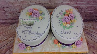 90th birthday cake - Cake by milkmade