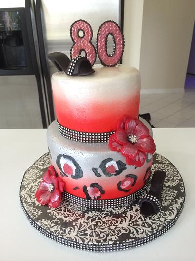 Bling for 80th  - Cake by Oh My Cake Designs