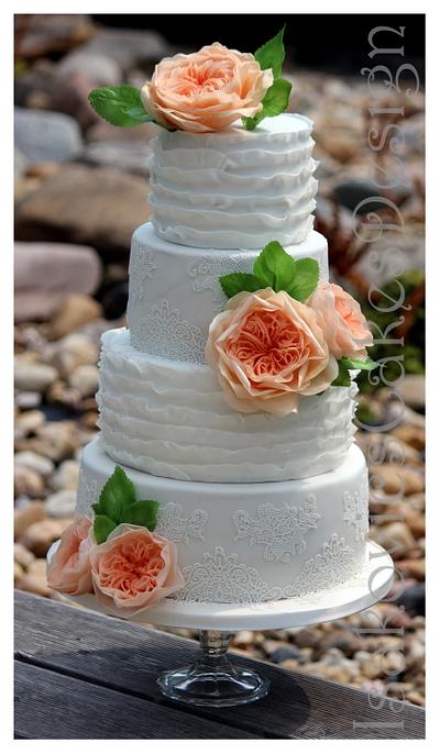 wafer paper austin roses - Cake by Martina Sille