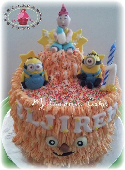 monster cake with the minions and the little boy - Cake by Mj Creative Cake by jlee
