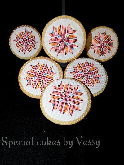 Bulgarian embroidery cookies 2 - Cake by Vesi