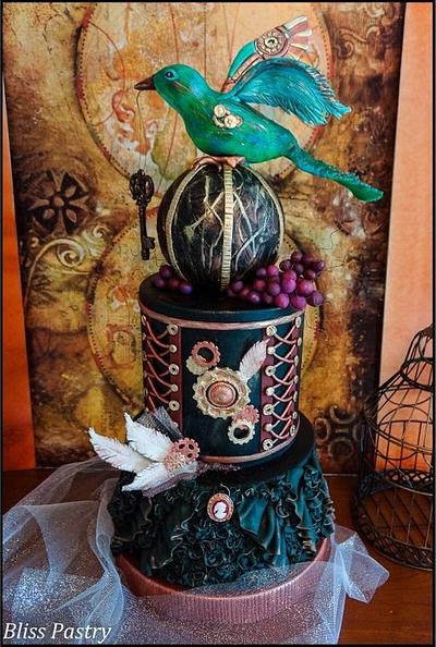Steampunk Vineyard Wedding Cake - Cake by Bliss Pastry