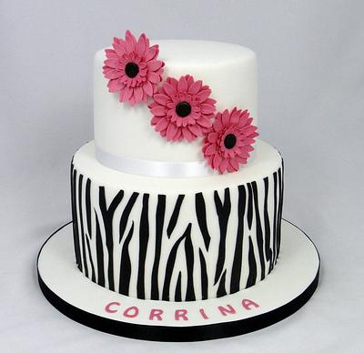 Gerbra & Zebra Cake - Cake by Ceri Badham