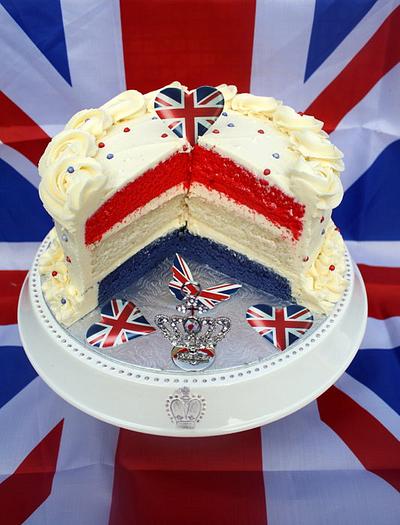 Red White & Blue Jubilee Layer Cake  - Cake by Chocomoo