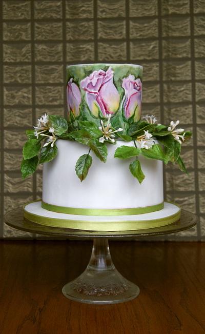 Hand painted roses - Cake by Katarzynka