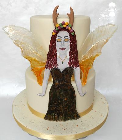Aria the Autumn Fairy - Woodland Fairies Collaboration - Cake by Melodie Moo's Cakery