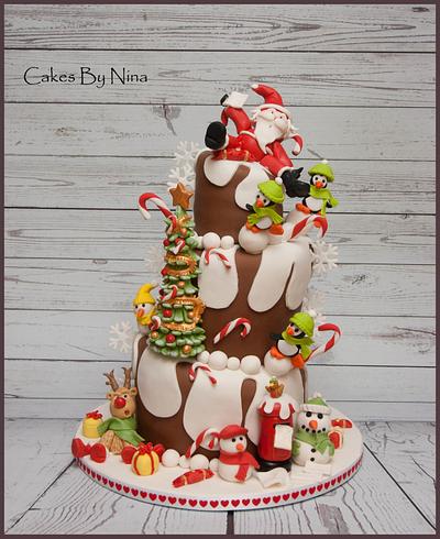 Wonky Christmas Fun - Cake by Cakes by Nina Camberley
