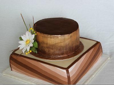 Brown cake with daisy - Cake by Anka