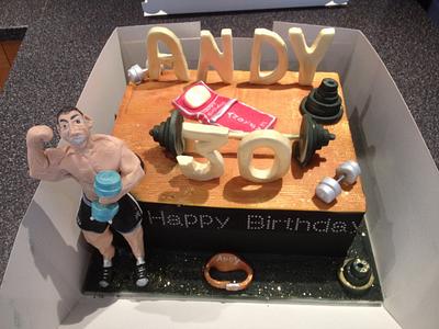 Model of client muscle weight training cake - Cake by mick