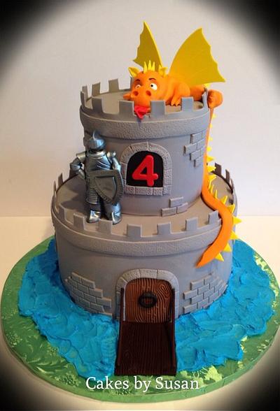 Knight and dragon castle cake - Cake by Skmaestas