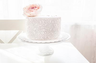 Cake Lace Cake with Peony - Cake by Art Bakin’