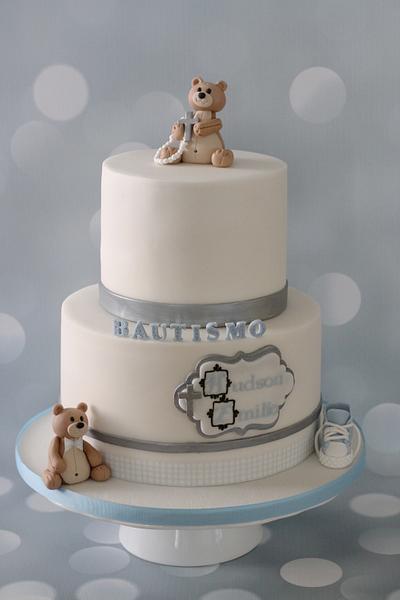 Teddy Bear Baptism Cake - Cake by AlwaysWithCake