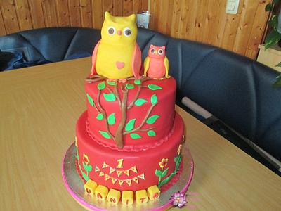 Owl 1st Birthday Cake - Cake by Mary Yogeswaran
