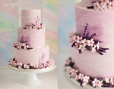 Watercolour Wedding Cake - Cake by Sugar Ruffles