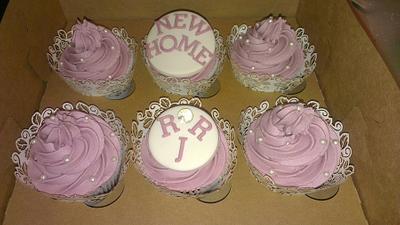 New Home diamond cupcakes with initials - Cake by Krumblies Wedding Cakes