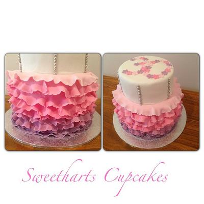 Ombre ruffle cake - Cake by Sweetharts Cupcakes