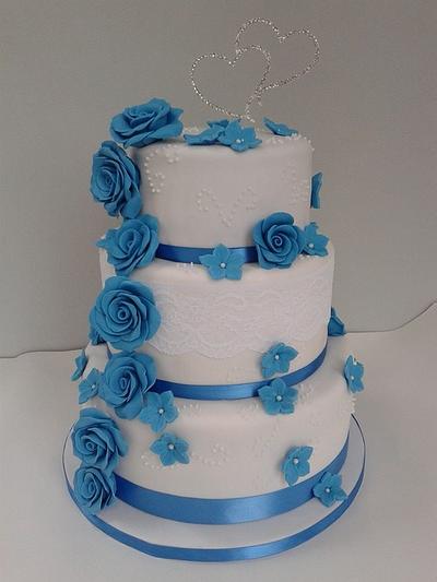 royal blue wedding cake - Cake by lucysyummycakes