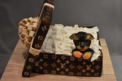 Dog in a Gift Box - Cake by JarkaSipkova