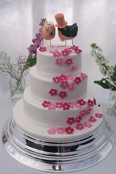 Pink Blossom Wedding Cake - Cake by Rachel Capstick