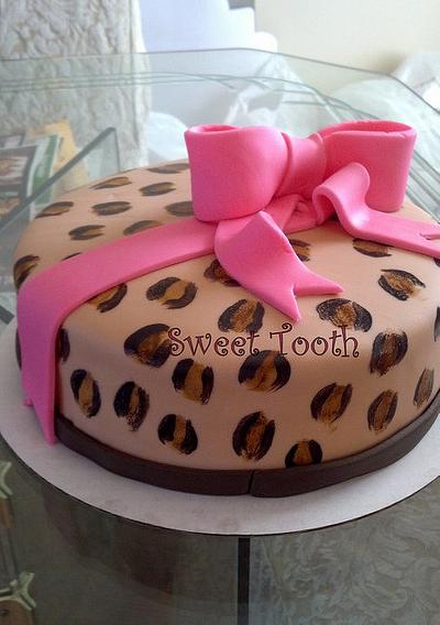 Pink and Leopard Print Birthday Cake - Cake by Carsedra Glass