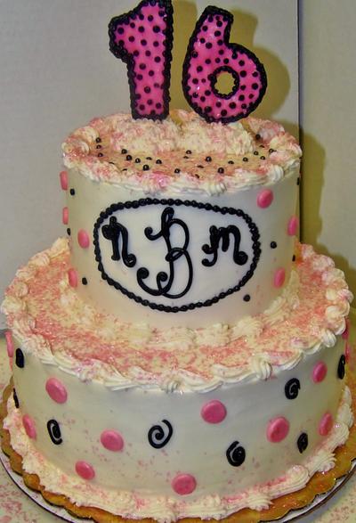 Buttercream Sweet 16 cake - Cake by Nancys Fancys Cakes & Catering (Nancy Goolsby)