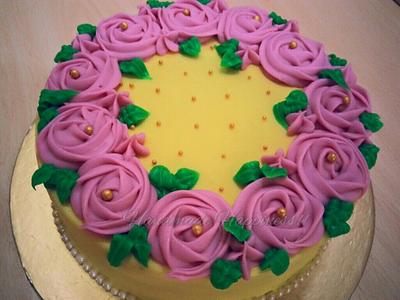 prettiness in yellow and pink! - Cake by Handmade Happiness