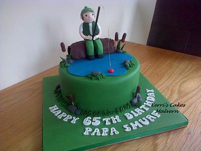 Fisherman cake for Papa Smurf x - Cake by Kerri's Cakes