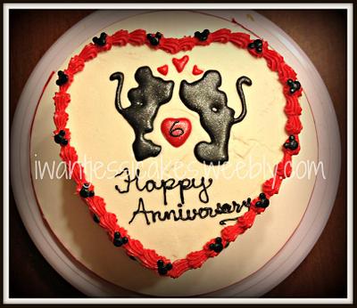 Mickey & Minnie Anniversary cake - Cake by Jessica Chase Avila